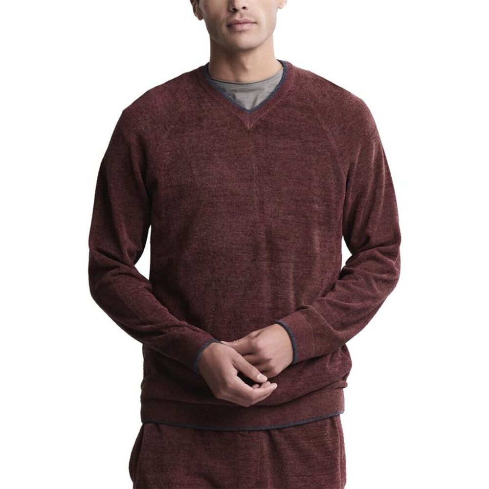 Barefoot Dreams Mens  V-Neck Shirt, Purple